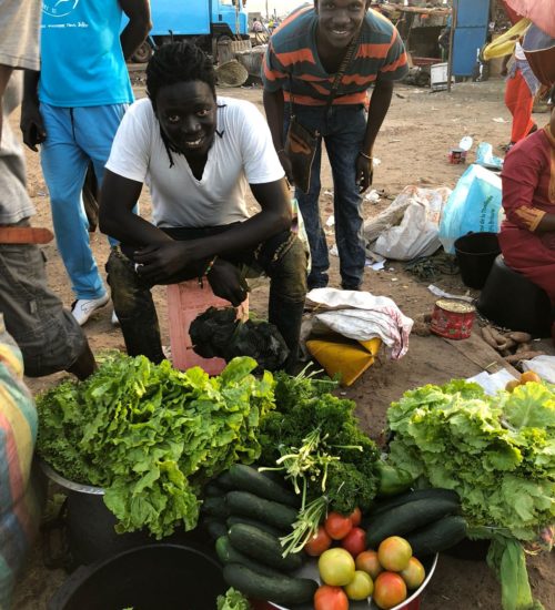market with lamin and cheikh